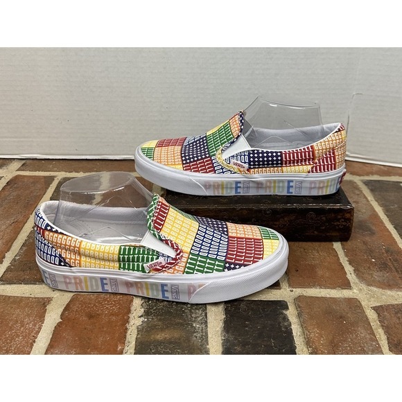 Vans Other - Vans Classic Slip On Pride Sneakers LBGTQ‎ Multicolor Boat Shoes Women 8 Men 6.5